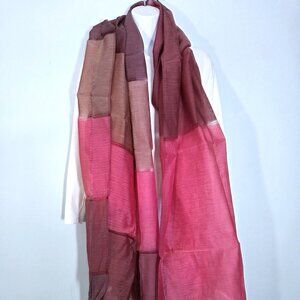 NWT Diviya Anichini  Brown & Pink Lightweight Silk Blend Scarf Wrap